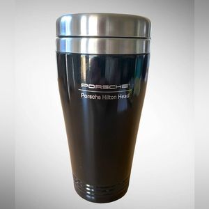 New! PORSCHE HILTON HEAD NEW STAINLESS STEEL VENTI COFFEE TUMBLER MUG